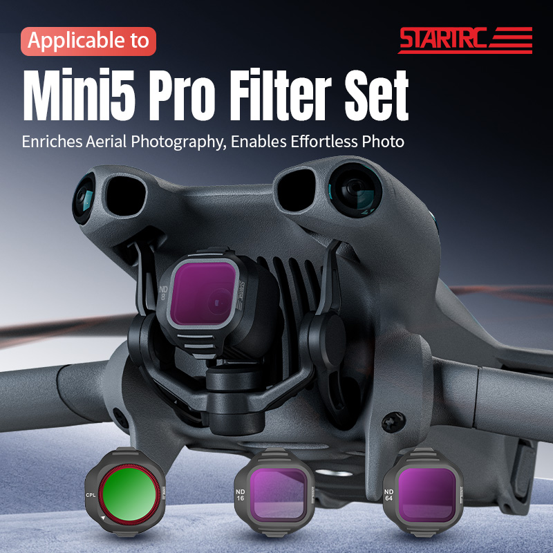 Sada filtrů pro DJI Mini 5 Pro obsahuje CPL, ND16 a ND64