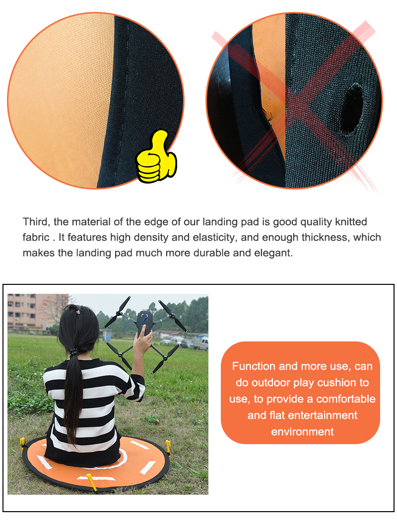 Skládací přistávací plocha pro drony 80 cm – oranžová/černá