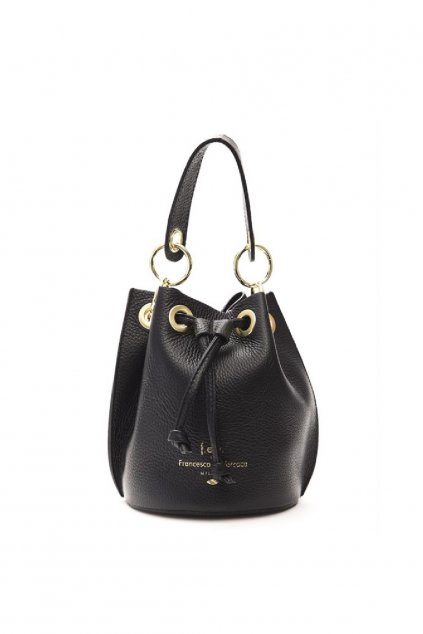 Cerna kozena kabelky s retizkem Versace Made in italy Kors mala kabelka cerna guess Francesca Versace kuze zlat ekovani zlata cerna mala pres rameno kabelky damske znackove kabelky bucket bag darek sleva aboutyou (1)