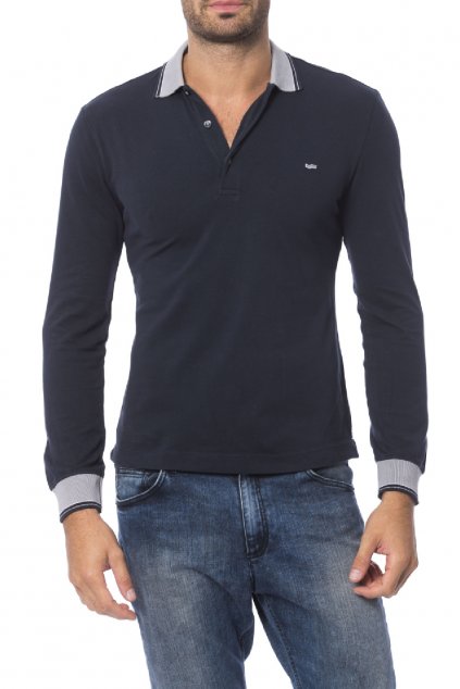 Značkové pánské polo tričko Gas Jeans - Blu (Barva Šedá, Velikosti M)