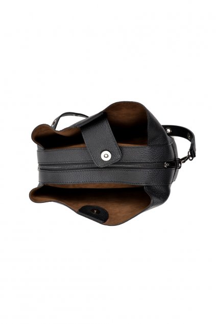 Kožená kabelka do ruky Made in Italy® - Isabella Rhea - Černá