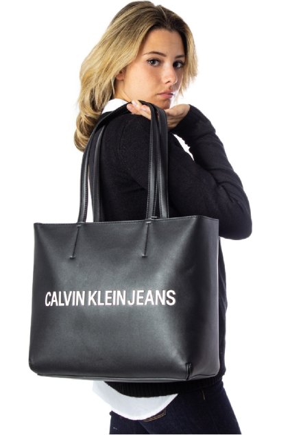 Kabelka Calvin Klein Cerna A4 tote shoper shopperka CKJ pres rameno znackova kabelka CK (5)