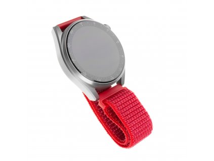 Nylonový řemínek FIXED Nylon Strap s šířkou 22mm pro smartwatch, červený