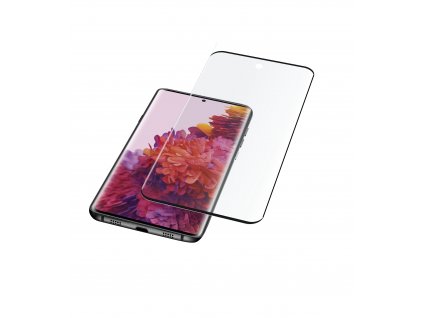 Ochranné zaoblené tvrzené sklo pro celý displej Cellularline Impact Glass pro Samsung Galaxy S21 Ultra