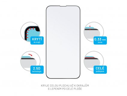 Ochranné tvrzené sklo Coradia Full-Cover pro Samsung Galaxy A53 5G, lepení přes celý displej, černé
