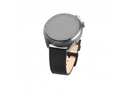Kožený řemínek FIXED Leather Strap s Quick Release 20mm pro smartwatch, černý