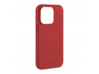 Kožený zadní kryt FIXED MagLeather s podporou Magsafe pro Apple iPhone 15, červený