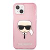 Karl Lagerfeld TPU Full Glitter Karl Head Kryt pro iPhone 13 Pink