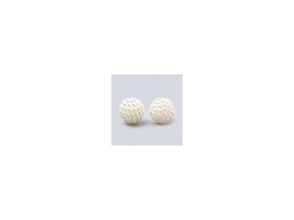 Plastic beads 10 mm, color cream