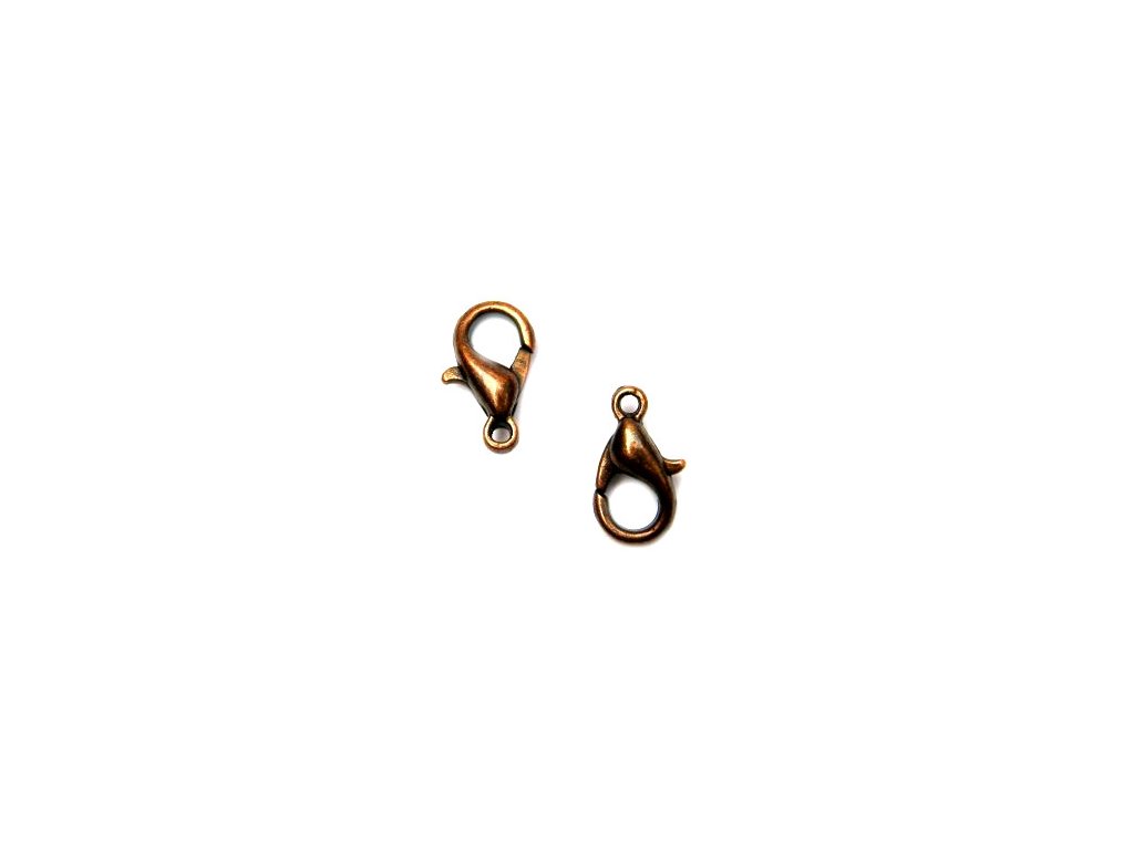 Lobster clasp 10 mm, antique bronze color