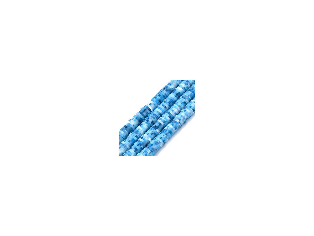 Polymer Heishi beads 6x0.5 mm, color blue 91