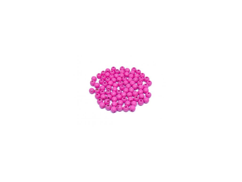 Wooden bead 6 mm, color pink 816L
