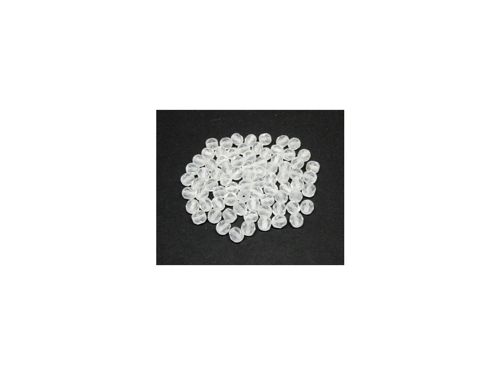 Faceted glass beads, 4mm ball, color 00030/MAT