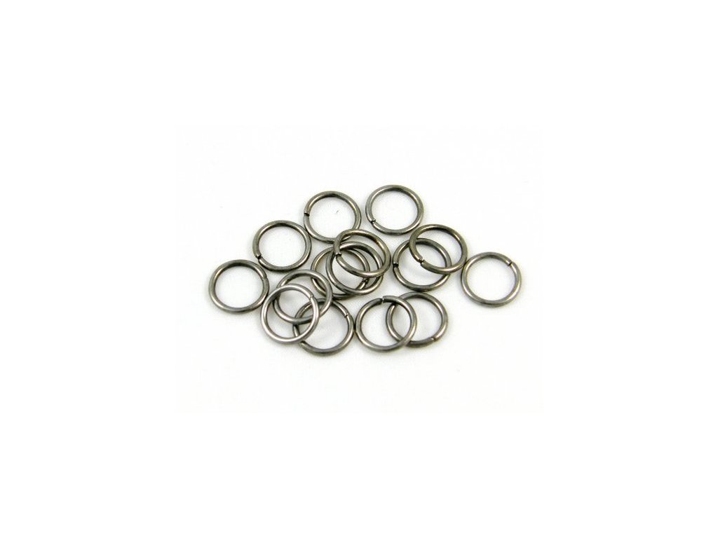 Jump ring 6x1 mm, hematite color