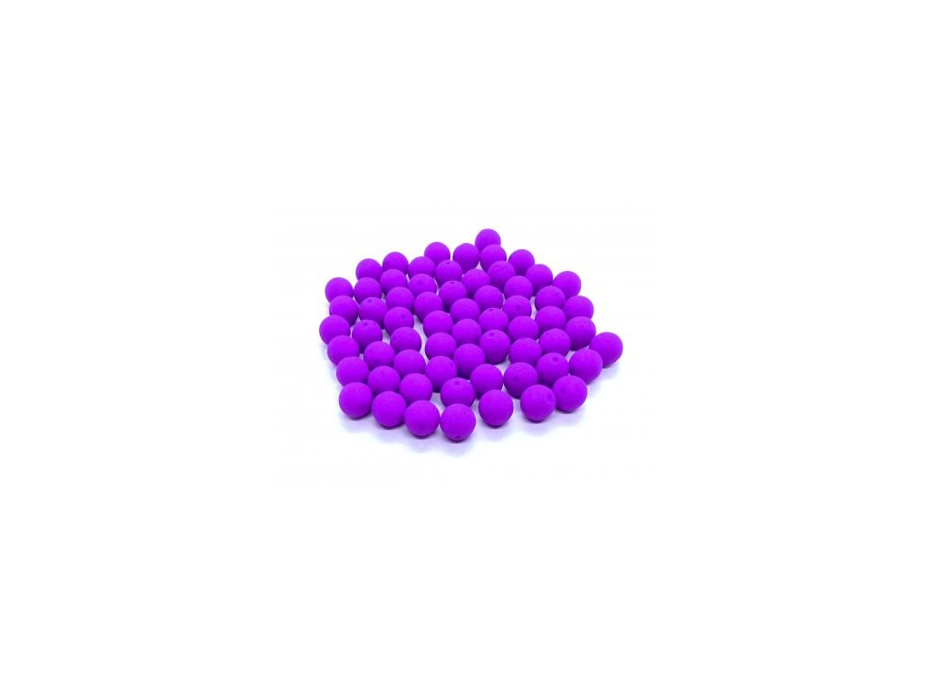 Pressed glass beads, 8 mm round shape, color 25145 NEON