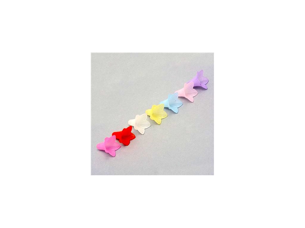 Plastic bead, bell shape 22x22 mm, assorted colors
