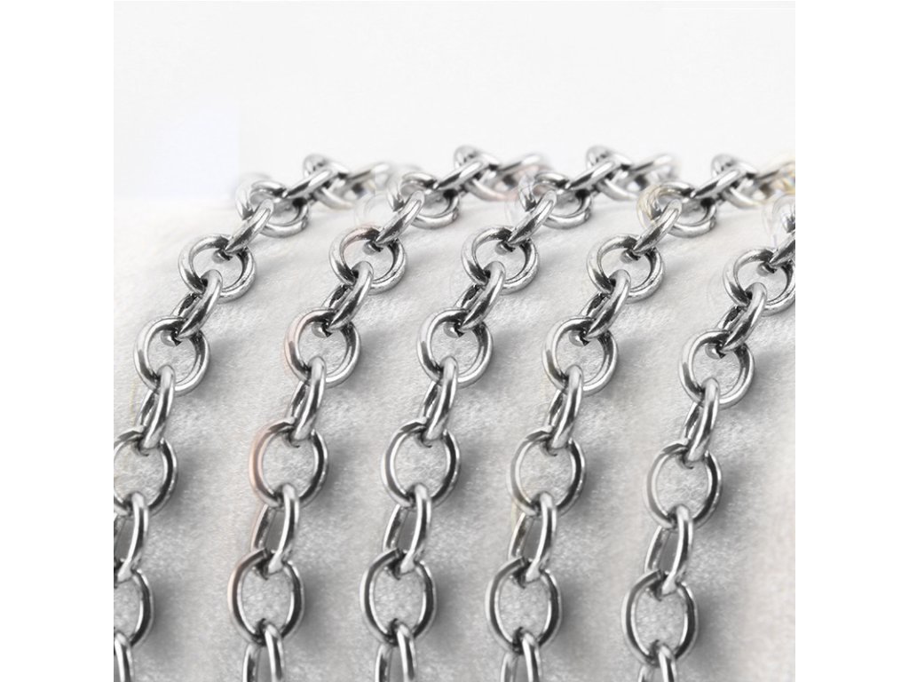 Round chain 4x4x0.8 mm, platinum color