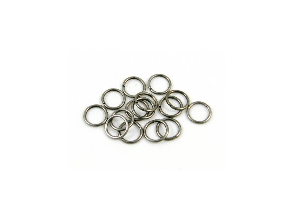 Jump ring 12x1.2 mm, hematite color
