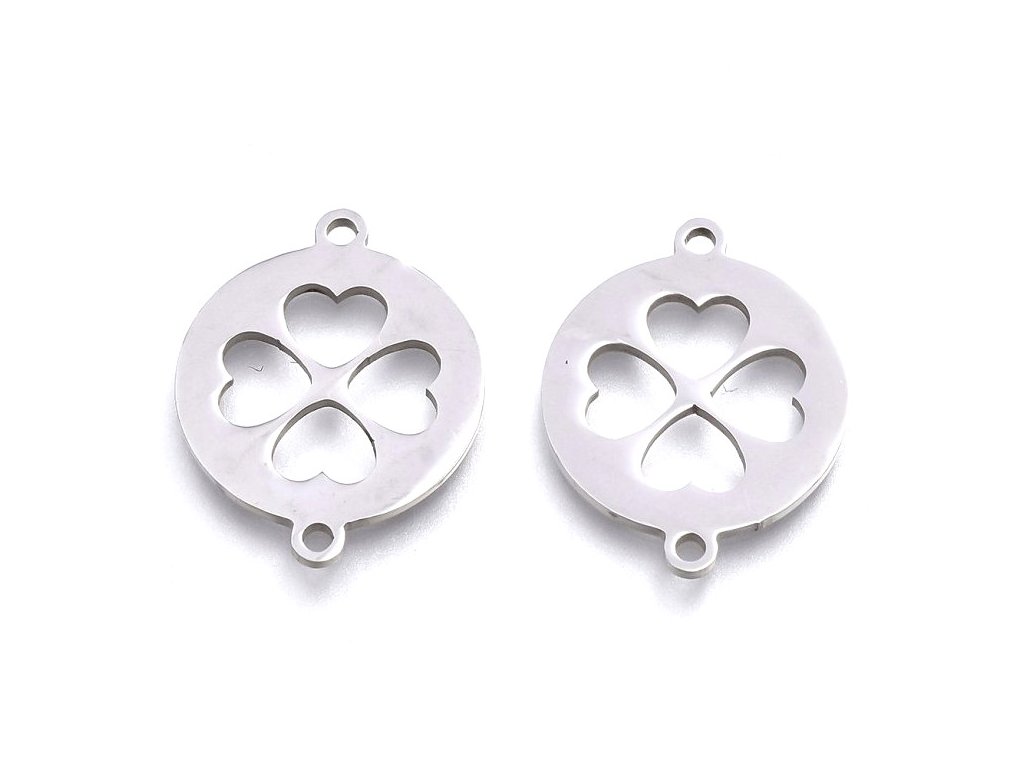 Spojovací komponent, čtyřlístek 19,5x15,5x1 mm, ocel 201