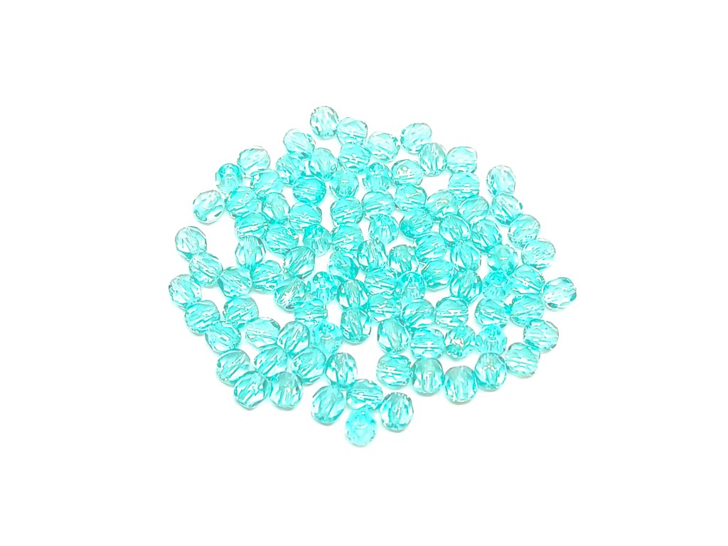 Faceted glass beads, 4 mm round shape, color 60110