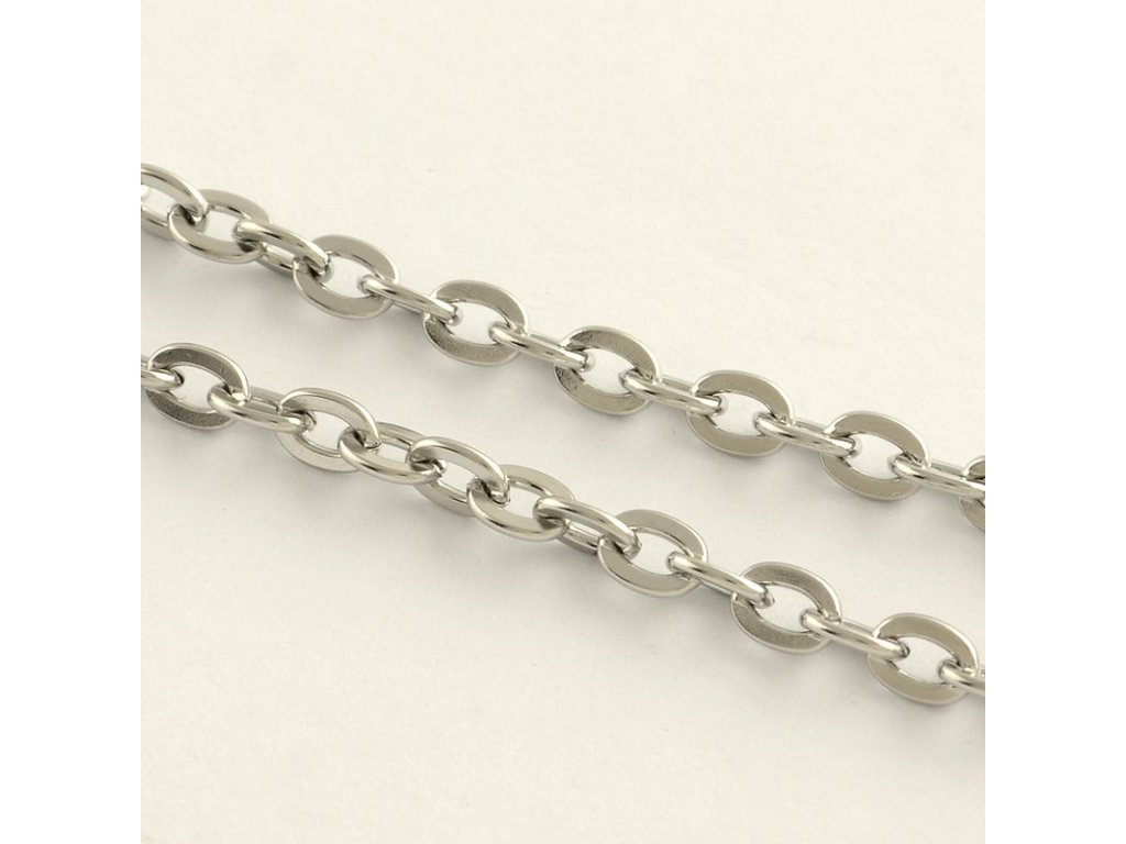 Oval chain 3x4 mm, platinum color