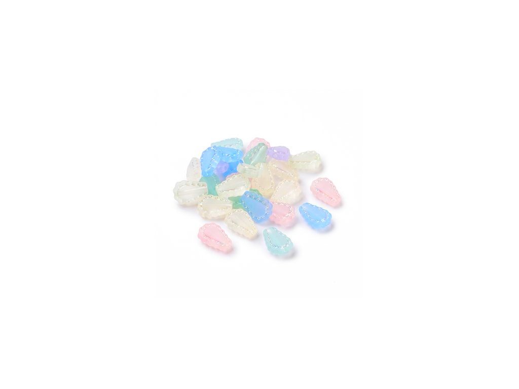 Plastic beads - pear 17x12mm, color mix