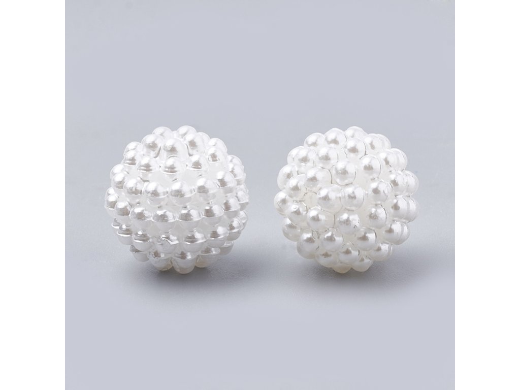 Plastic beads 10 mm, color white