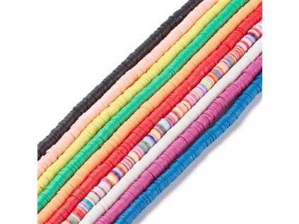 Polymer Heishi beads 8x1.5mm, mix of 5 strands