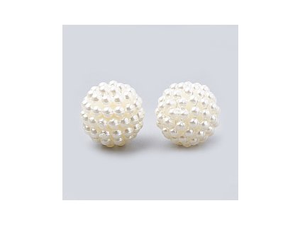 Plastic beads 10 mm, color cream
