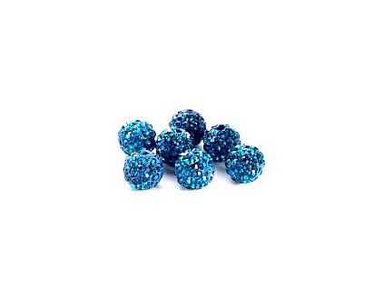 Šatónová guľôčka tmavá aqua 10 mm