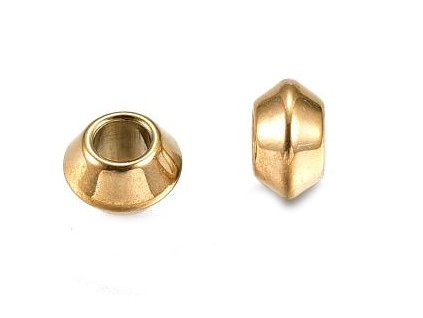 Kovový korálek 4x2mm, ocel 304 pozlaceno