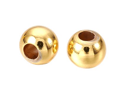 Kovová kulička 3x2 mm, barva zlatá