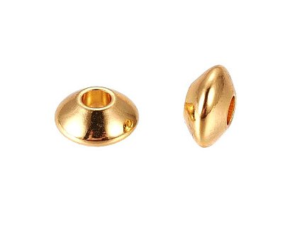 Mezidiel 6x3 mm, oceľ 304 – farba zlatá 24K
