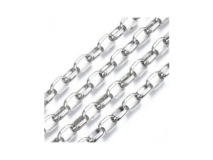 Řetízek 12,5x8,4x3 mm, platina (cca 10m)