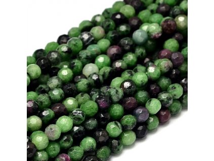 Faceted ruby in zoisite 4 mm