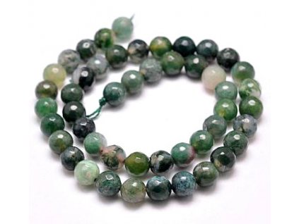 Achát machový fazetovaný 4 mm