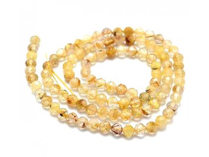 Krištáľ fazetovaný s rutilom 4 mm