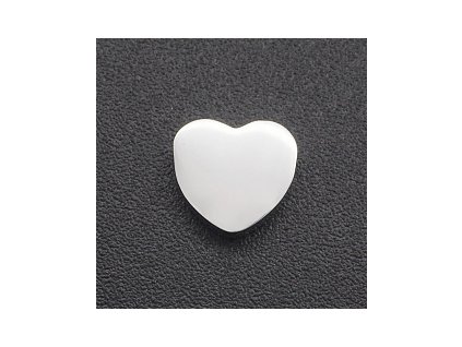 Kovový korálek, srdíčko 7x7,5x3 mm, ocel 304