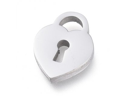 Metal pendant, lock 11.7x8.7 mm, steel 304