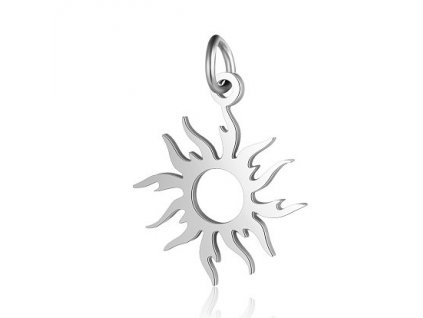 Metal pendant, sun 17x16 mm, steel 201