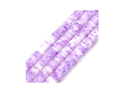 Polymérové korálky Heishi 6x0,5 mm, farba fialová 8Z