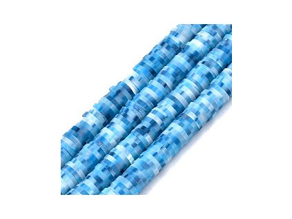 Polymérové korálky Heishi 6x0,5 mm, farba modrá 91