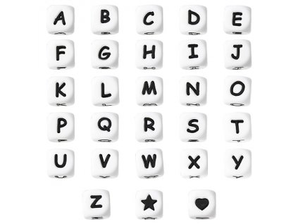 Silicone letters in a box 12 mm, mix