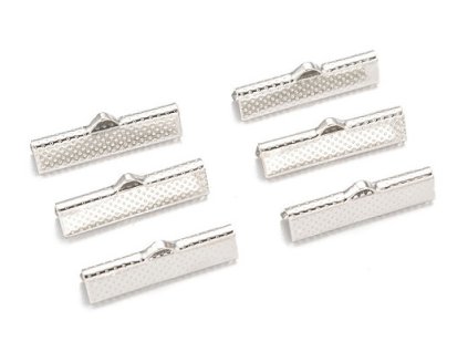 Koncovka na stuhu 8x25 mm, barva stříbrná