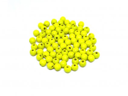 Drevená guľôčka 6 mm, farba žltá 881L
