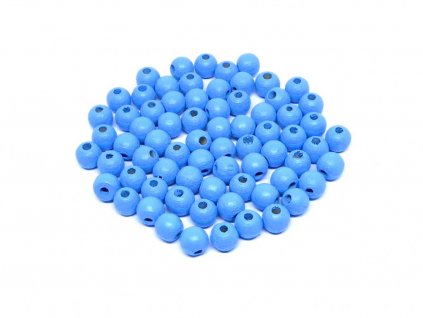 Drevená guľôčka 6 mm, farba modrá 824L