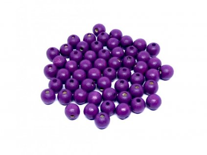 Dřevěná kulička 6 mm, barva fialová 857L