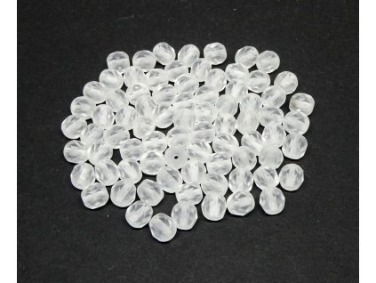 Faceted glass beads, 4mm ball, color 00030/MAT