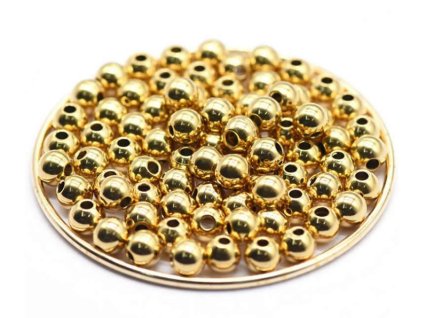 Metal bead stainless steel, 4 mm, gold color