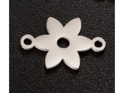 Connector component - flower, 14x9 mm, 304 steel